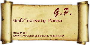 Grünczveig Panna névjegykártya